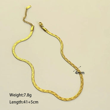 304 Stainless Steel 18K Gold Plated Classic Style Streetwear Plating Solid Color Necklace