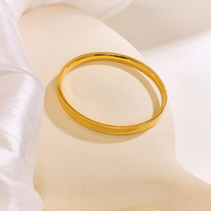 304 Stainless Steel 18K Gold Plated Elegant Basic Classic Style Plating Solid Color Bangle