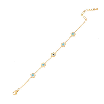 Elegant Cute Star Flower 304 Stainless Steel 18K Gold Plated Bracelets In Bulk