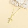 304 Stainless Steel 18K Gold Plated Elegant Lady Classic Style Plating Inlay Cross Zircon Pendant Necklace