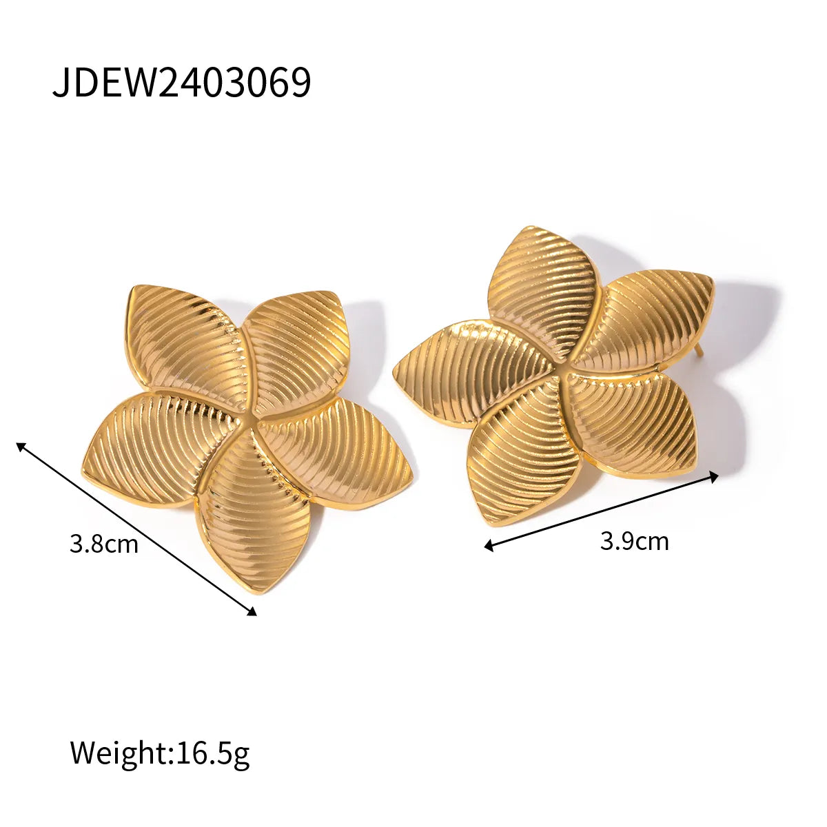 304 Stainless Steel 18K Gold Plated Elegant Lady Streetwear Inlay Flower Imitation Pearl Rings Earrings