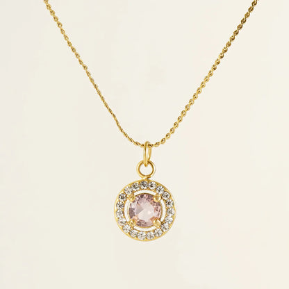 304 Stainless Steel 18K Gold Plated Elegant Simple Style Geometric Zircon Pendant Necklace