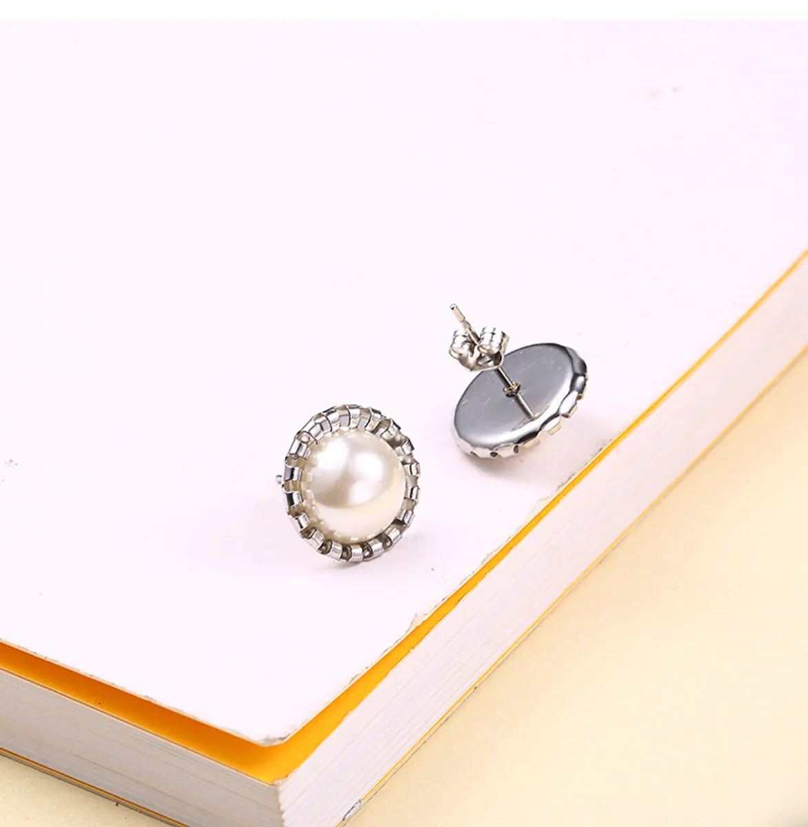 304 Stainless Steel 18K Gold Plated Elegant Simple Style Polishing Plating Inlay Round Pearl Jewelry Set