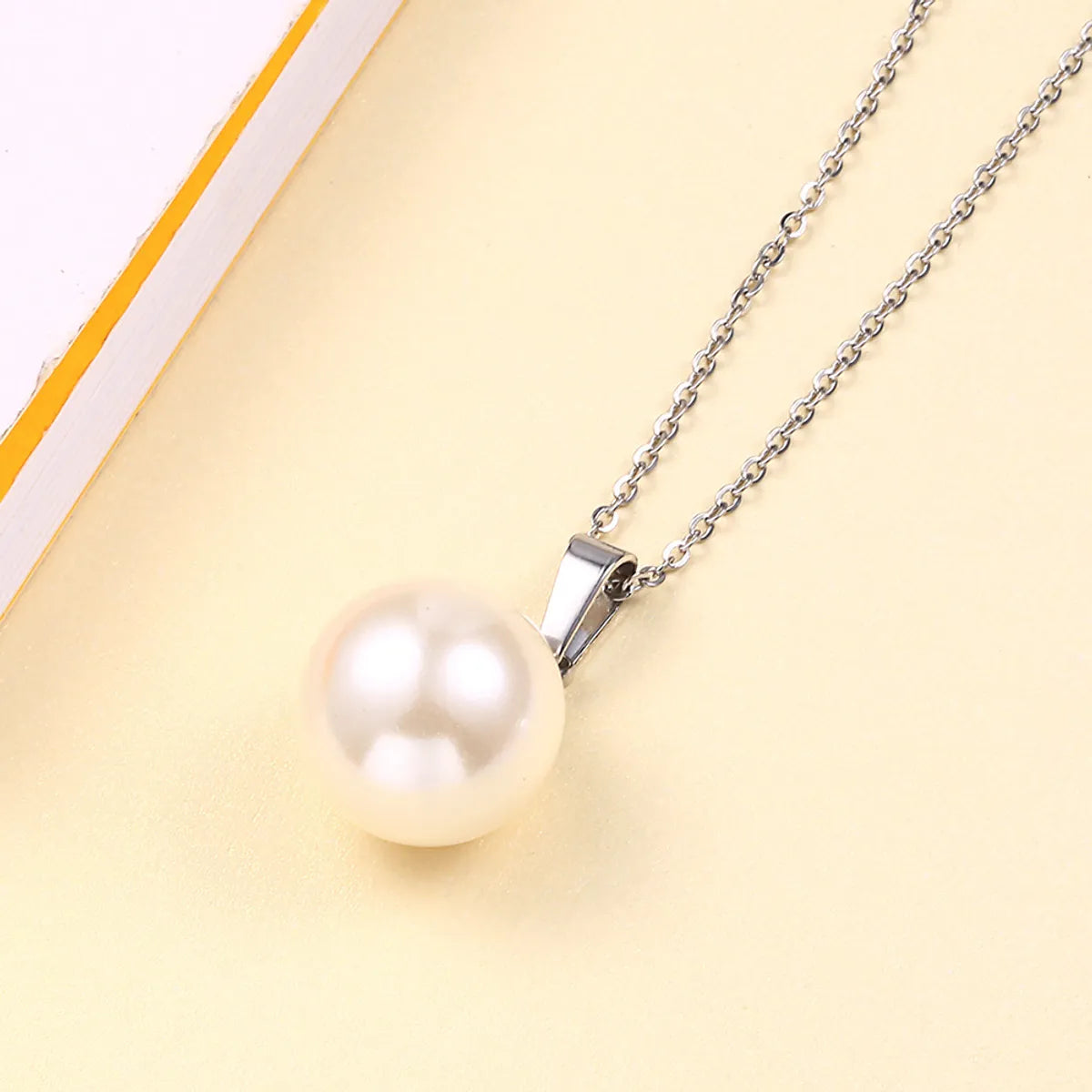 304 Stainless Steel 18K Gold Plated Elegant Simple Style Polishing Plating Inlay Round Pearl Jewelry Set