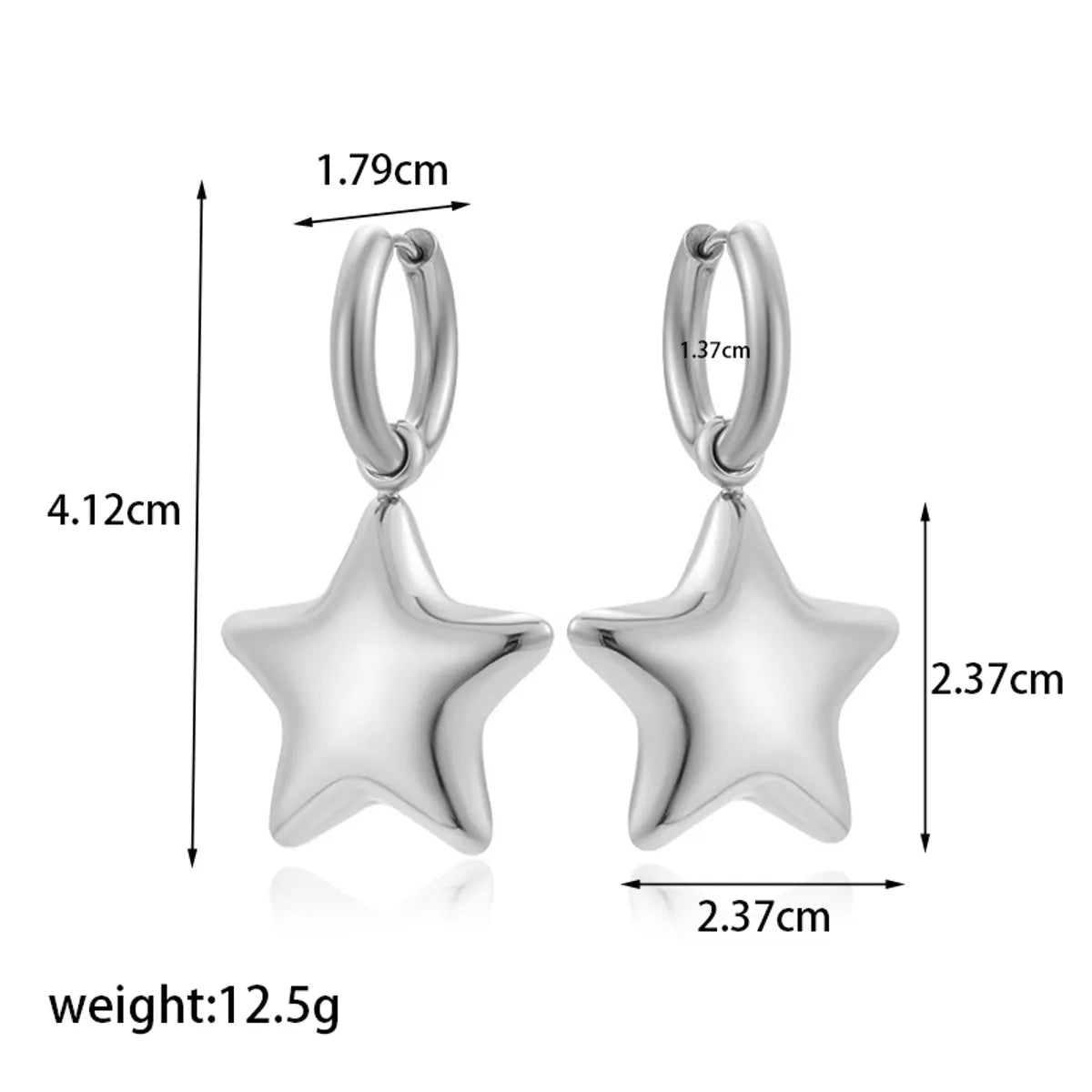 Wholesale Jewelry French Style Simple Style Star 304 Stainless Steel Earrings Necklace