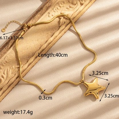 Wholesale Jewelry French Style Simple Style Star 304 Stainless Steel Earrings Necklace