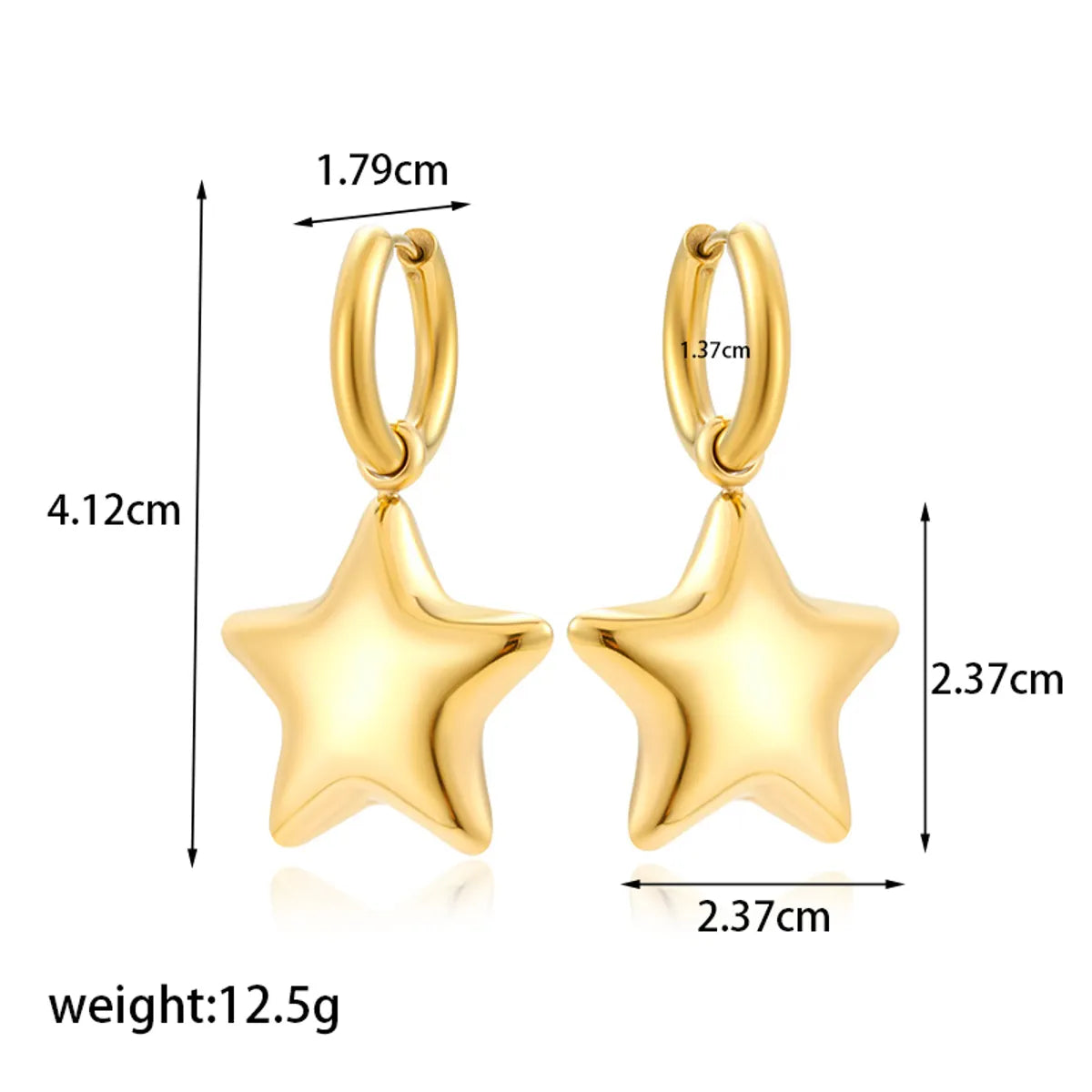 Wholesale Jewelry French Style Simple Style Star 304 Stainless Steel Earrings Necklace