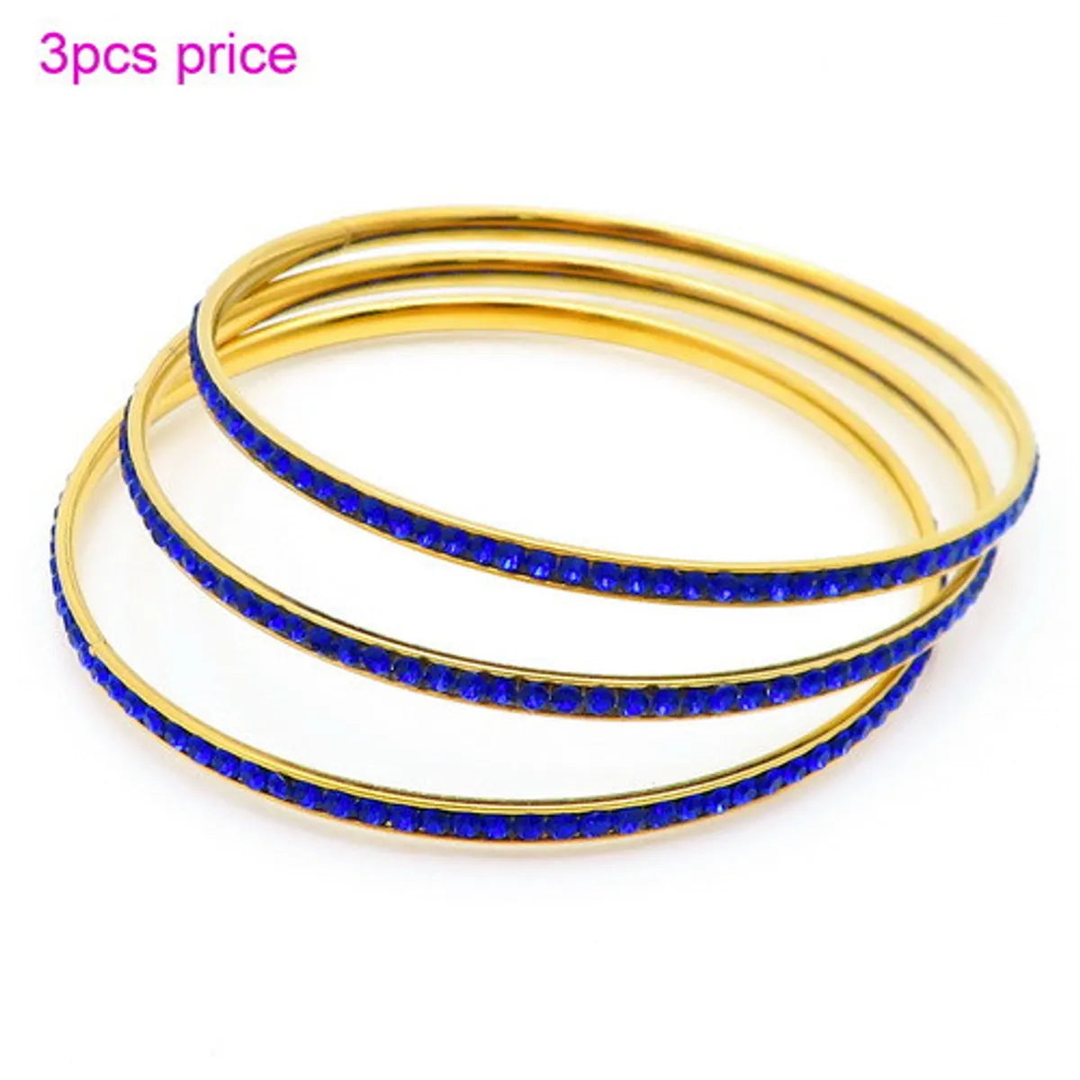 Glam Solid Color 304 Stainless Steel 18K Gold Plated Bangle In Bulk