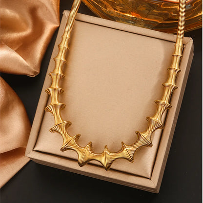 Wholesale Jewelry Hip-Hop Simple Style Irregular Spiral 304 Stainless Steel 18K Gold Plated Necklace