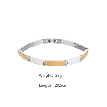 304 Stainless Steel 18K Gold Plated Hip-Hop Simple Style Polishing Plating Color Block Bracelets