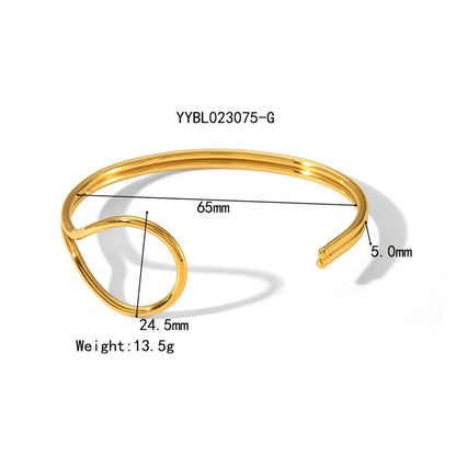 Wholesale Jewelry IG Style Casual Irregular Solid Color 304 Stainless Steel 18K Gold Plated Polishing Plating Rings Bangle Jewelry Set