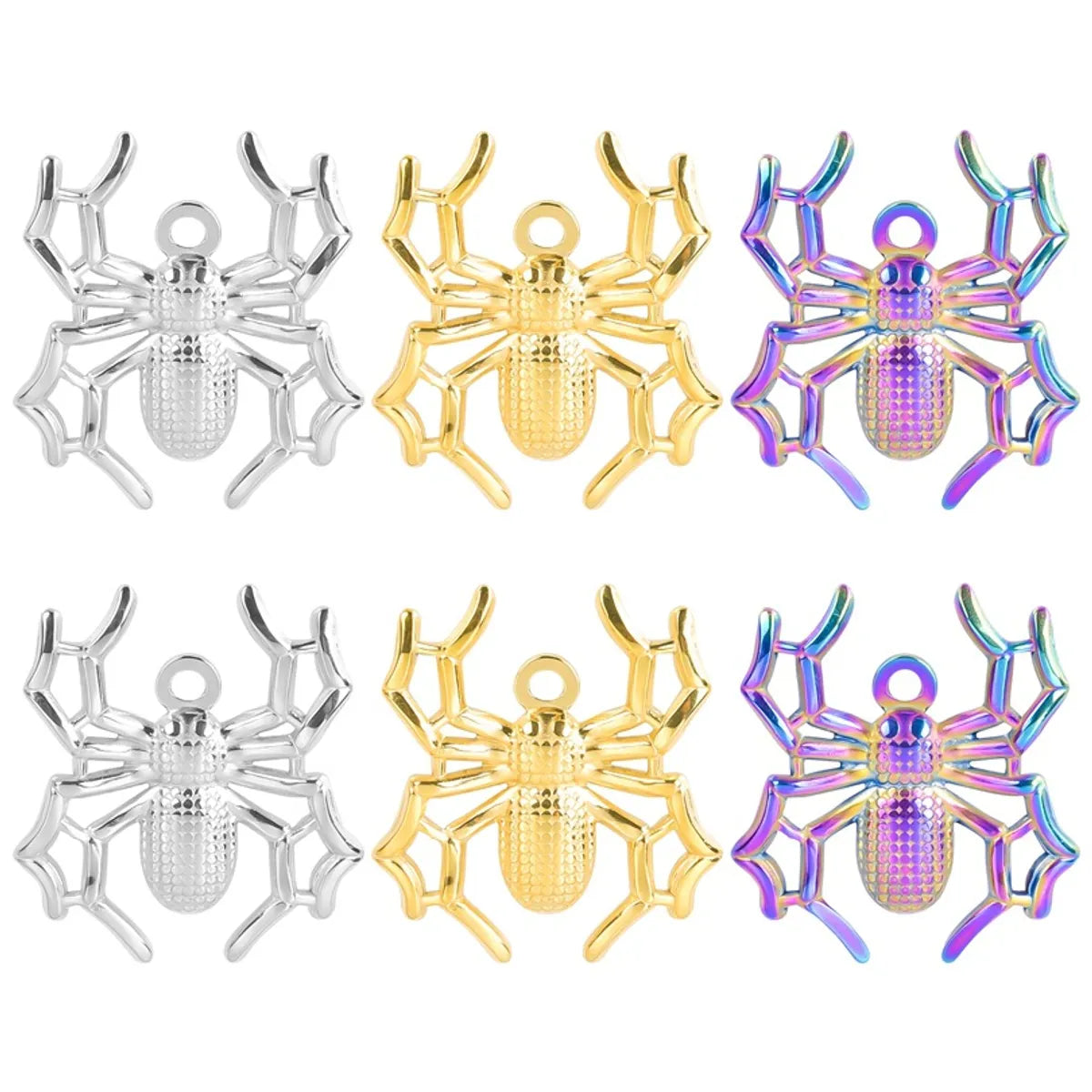 304 Stainless Steel 18K Gold Plated IG Style Cool Style Plating Geometric Spider Pendant Necklace