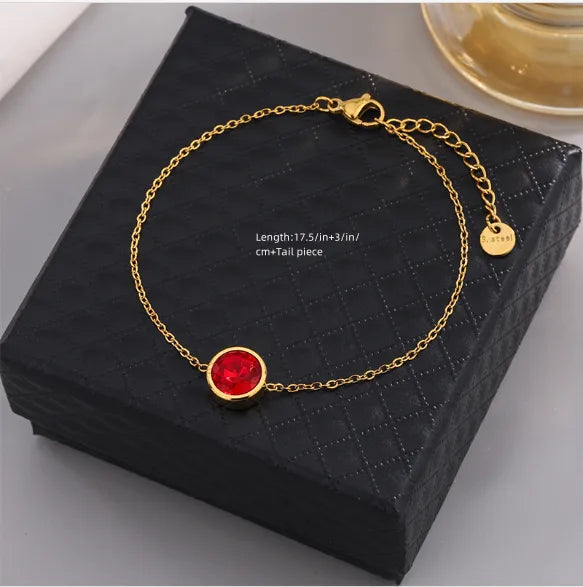 IG Style Modern Style Classic Style Round Multicolor 304 Stainless Steel 18K Gold Plated Artificial Rhinestones Bracelets In Bulk