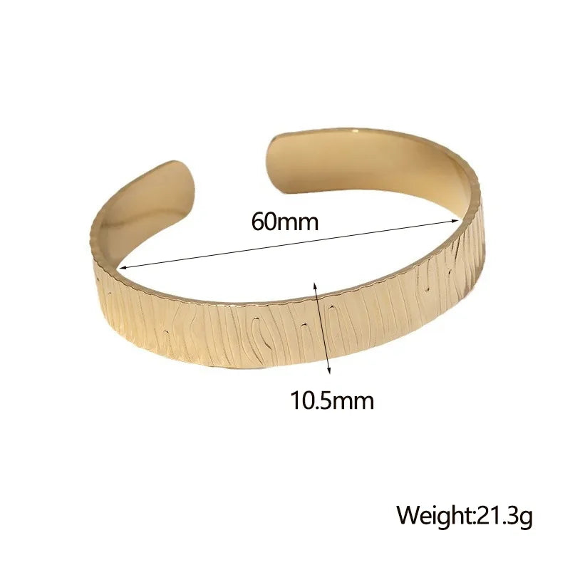 IG Style Modern Style Simple Style Crack 304 Stainless Steel 18K Gold Plated Bangle In Bulk