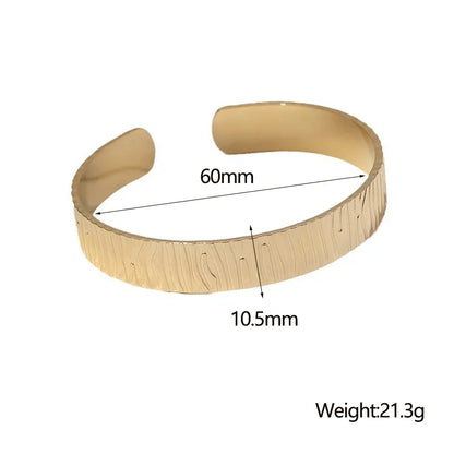 IG Style Modern Style Simple Style Crack 304 Stainless Steel 18K Gold Plated Bangle In Bulk