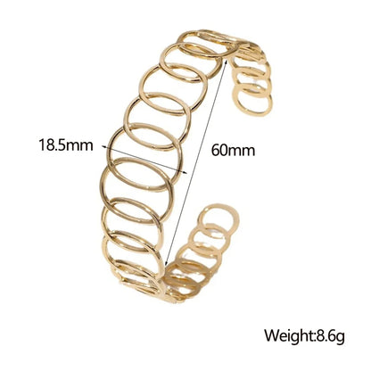 IG Style Modern Style Simple Style Oval 304 Stainless Steel 18K Gold Plated Bangle In Bulk