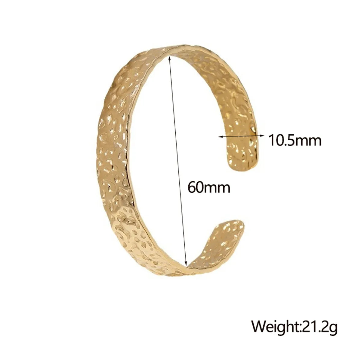 IG Style Modern Style Simple Style Irregular Solid Color 304 Stainless Steel 18K Gold Plated Bangle In Bulk