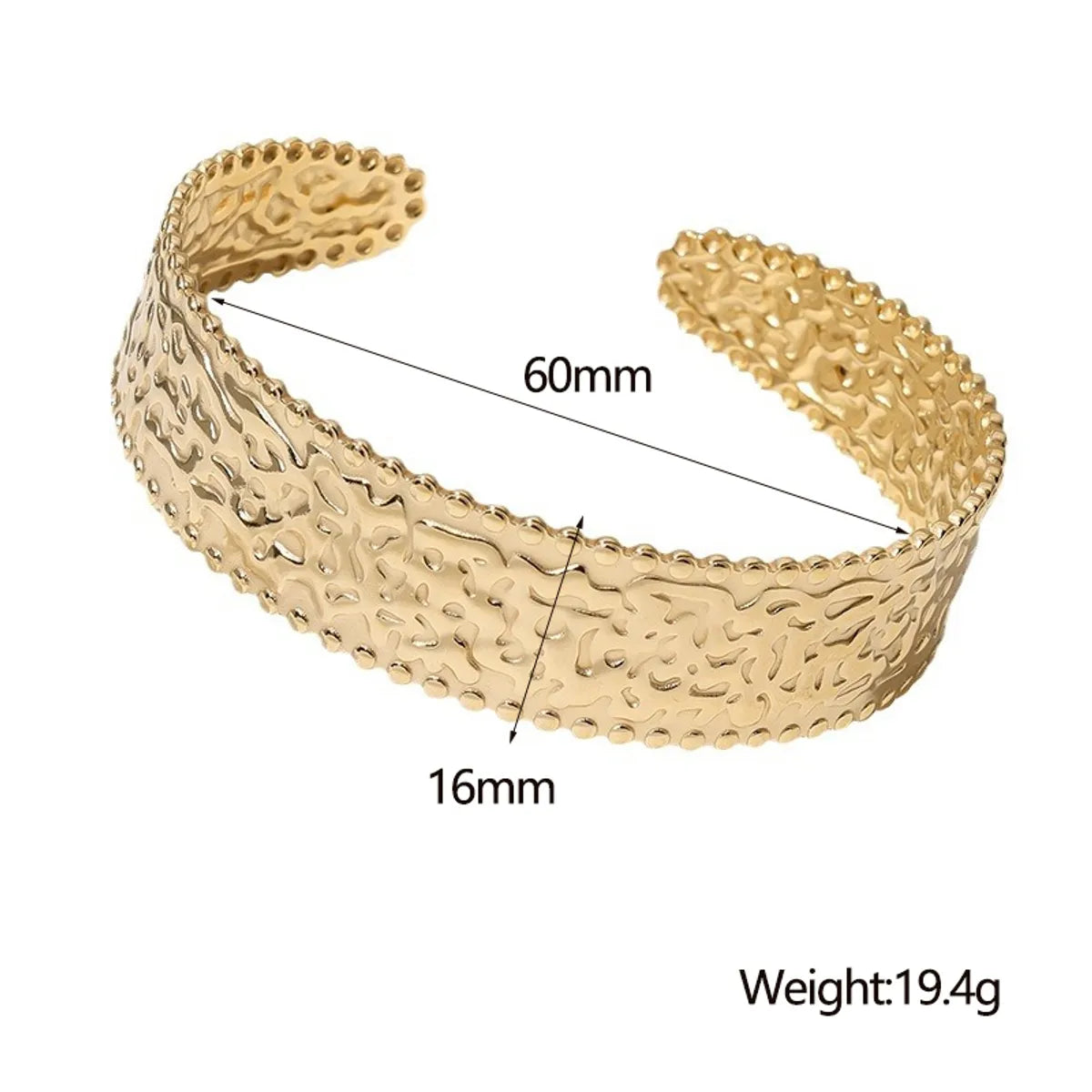 IG Style Modern Style Simple Style Geometric 304 Stainless Steel 18K Gold Plated Bangle In Bulk