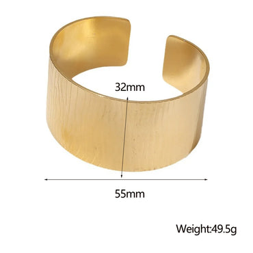 IG Style Modern Style Simple Style Solid Color Crack 304 Stainless Steel 18K Gold Plated Bangle In Bulk