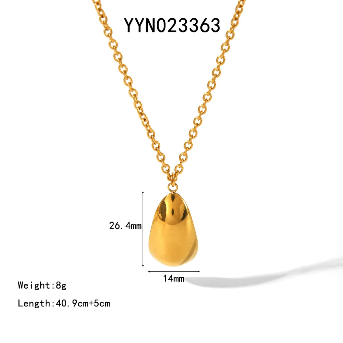 304 Stainless Steel 18K Gold Plated IG Style Nordic Style Basic Polishing Plating Water Droplets Earrings Necklace