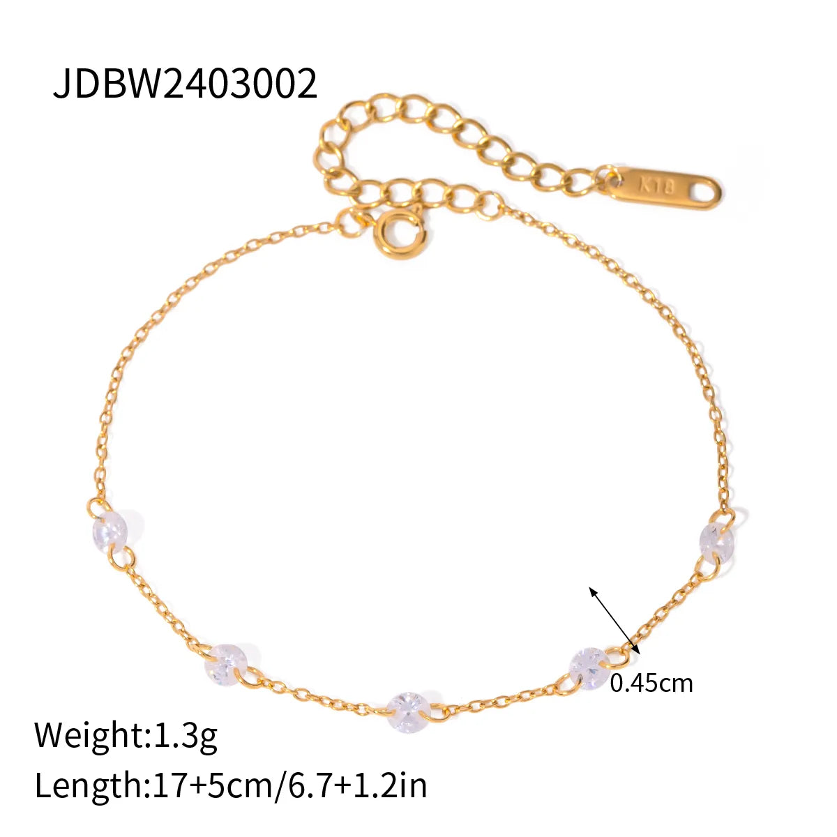 IG Style Simple Style Classic Style Solid Color 304 Stainless Steel 18K Gold Plated Bracelets In Bulk