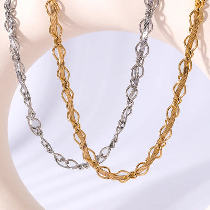 304 Stainless Steel 18K Gold Plated IG Style Simple Style Solid Color Necklace