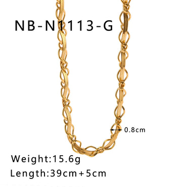 304 Stainless Steel 18K Gold Plated IG Style Simple Style Solid Color Necklace