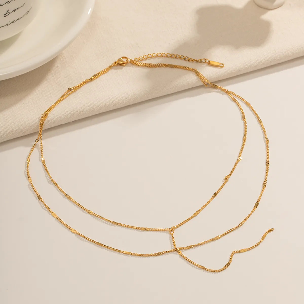 304 Stainless Steel 18K Gold Plated IG Style Simple Style Solid Color Necklace