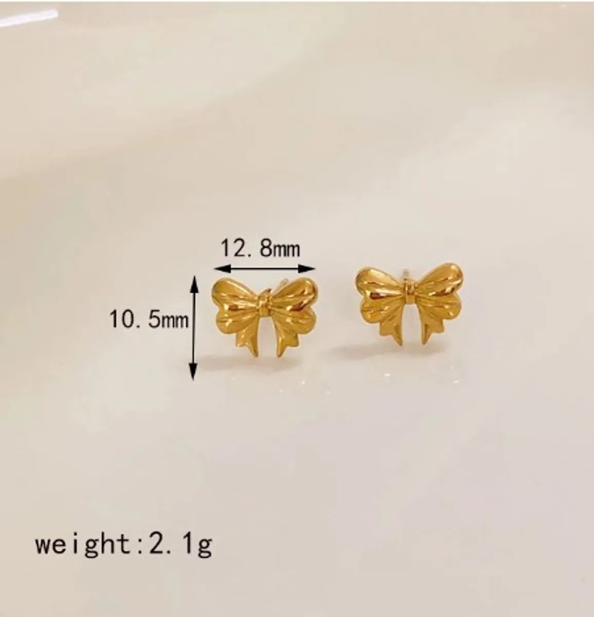 304 Stainless Steel 18K Gold Plated IG Style Sweet Artistic Polishing Butterfly Bow Knot Rings Earrings Necklace