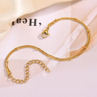 304 Stainless Steel 18K Gold Plated IG Style Sweet Solid Color Bracelets