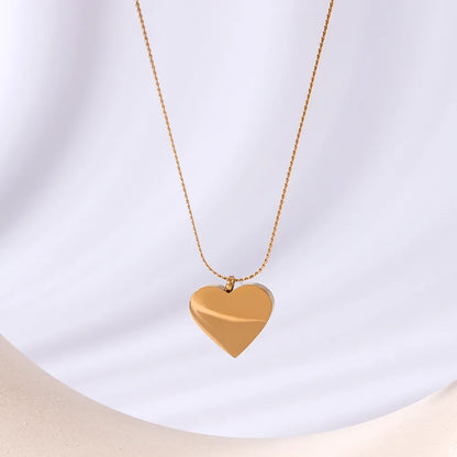 304 Stainless Steel 18K Gold Plated Luxurious Romantic Plating Heart Shape Pendant Necklace