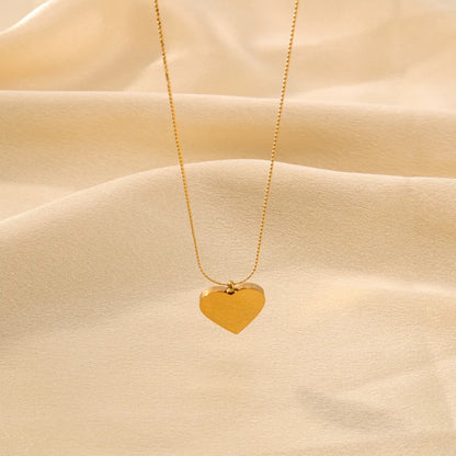 304 Stainless Steel 18K Gold Plated Luxurious Romantic Plating Heart Shape Pendant Necklace