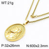 304 Stainless Steel 18K Gold Plated Modern Style Classic Style Human Round Pendant Necklace