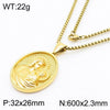 304 Stainless Steel 18K Gold Plated Modern Style Classic Style Human Round Pendant Necklace