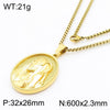 304 Stainless Steel 18K Gold Plated Modern Style Classic Style Human Round Pendant Necklace