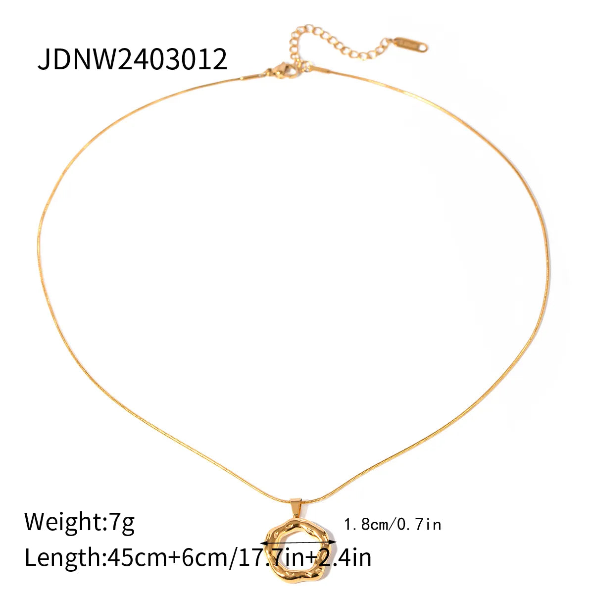 304 Stainless Steel 18K Gold Plated Modern Style Simple Style Classic Style Plating Geometric Solid Color Pendant Necklace