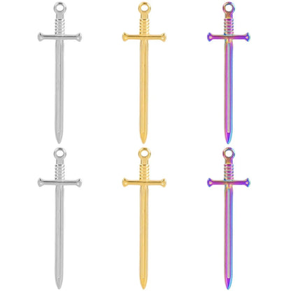 304 Stainless Steel 18K Gold Plated Modern Style Simple Style Classic Style Plating Sword Pendant Necklace