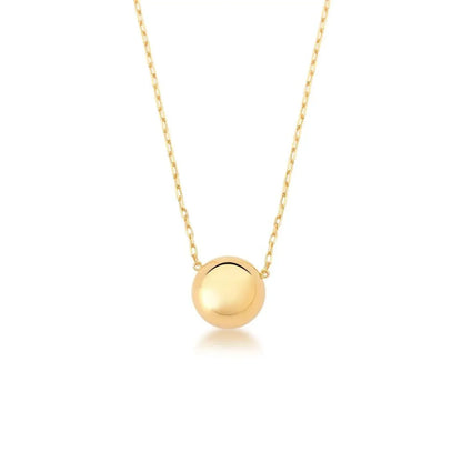 304 Stainless Steel 18K Gold Plated Retro Modern Style Round Pendant Necklace