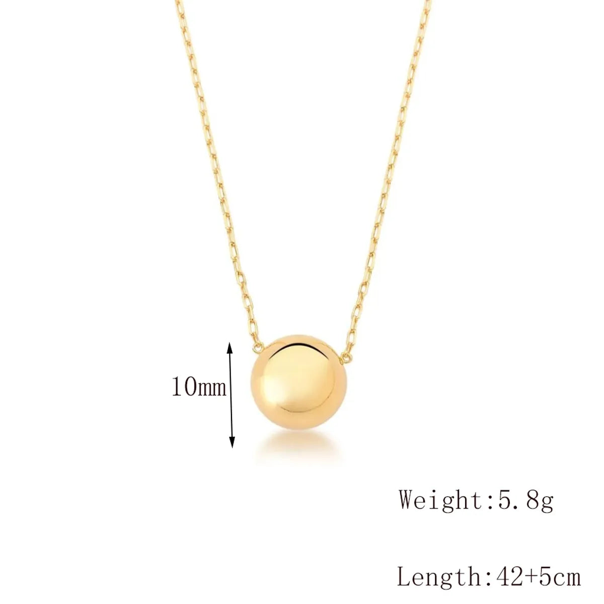 304 Stainless Steel 18K Gold Plated Retro Modern Style Round Pendant Necklace