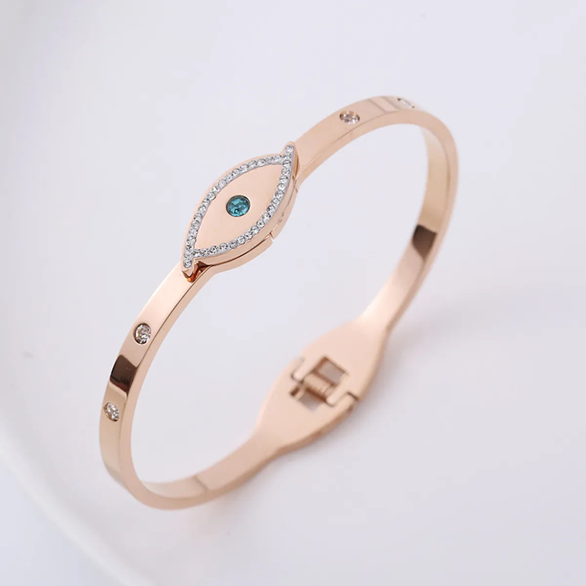 304 Stainless Steel 18K Gold Plated Rose Gold Plated Casual Elegant Plating Inlay Eye Rhinestones Bangle