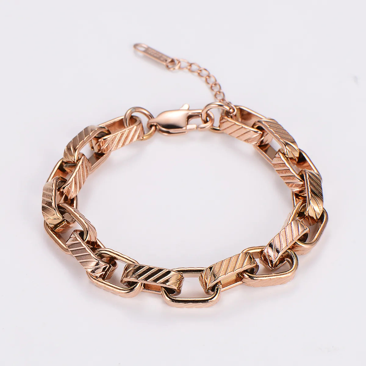 Casual Solid Color 304 Stainless Steel 18K Gold Plated Rose Gold Plated Bracelets In Bulk