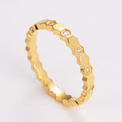 304 Stainless Steel 18K Gold Plated Rose Gold Plated Simple Style Classic Style Plating Solid Color Rings