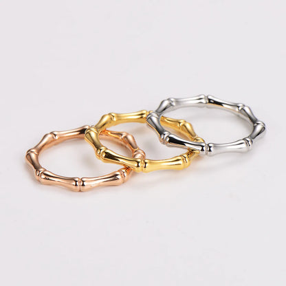 304 Stainless Steel 18K Gold Plated Rose Gold Plated Simple Style Classic Style Plating Solid Color Rings