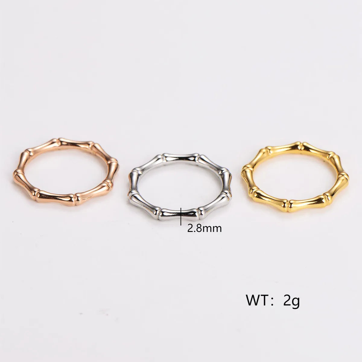 304 Stainless Steel 18K Gold Plated Rose Gold Plated Simple Style Classic Style Plating Solid Color Rings