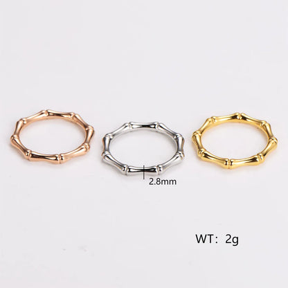 304 Stainless Steel 18K Gold Plated Rose Gold Plated Simple Style Classic Style Plating Solid Color Rings