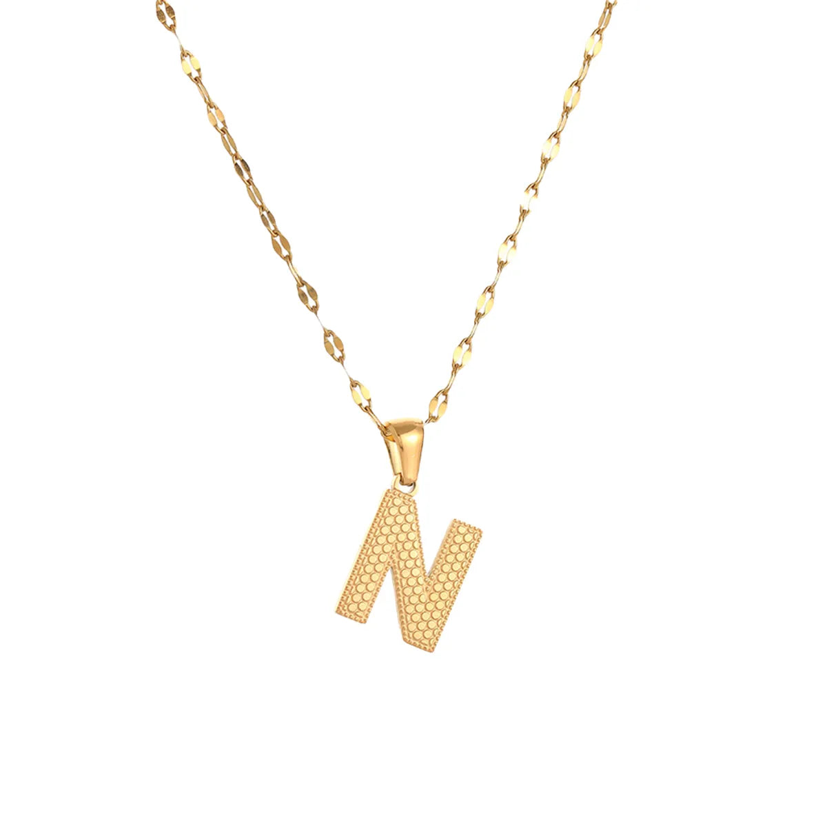 304 Stainless Steel 18K Gold Plated Simple Style Classic Style Commute Letter Pendant Necklace