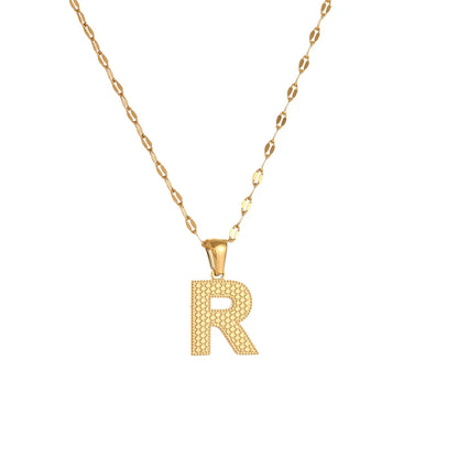 304 Stainless Steel 18K Gold Plated Simple Style Classic Style Commute Letter Pendant Necklace