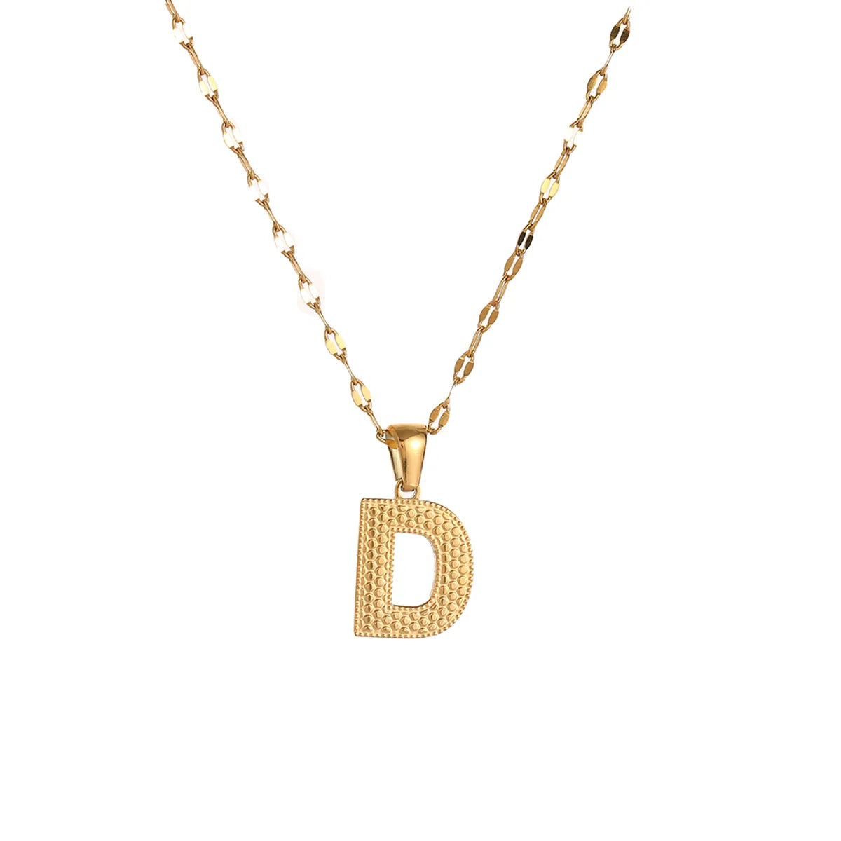 304 Stainless Steel 18K Gold Plated Simple Style Classic Style Commute Letter Pendant Necklace