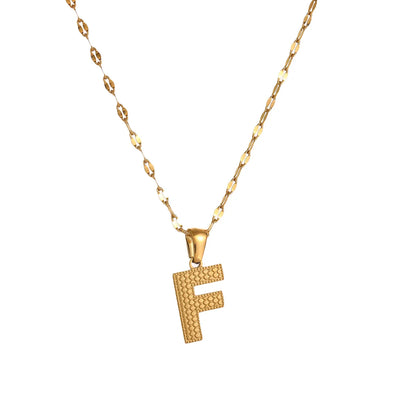 304 Stainless Steel 18K Gold Plated Simple Style Classic Style Commute Letter Pendant Necklace