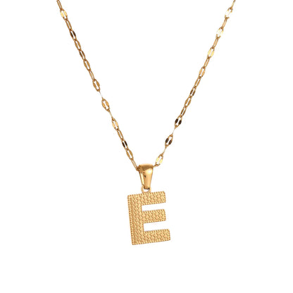 304 Stainless Steel 18K Gold Plated Simple Style Classic Style Commute Letter Pendant Necklace